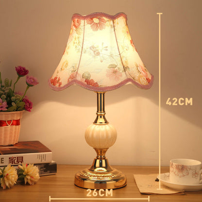 Vintage European Glass Table Lamp