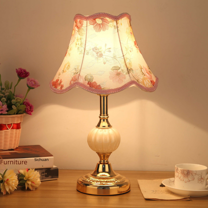 Vintage European Glass Table Lamp