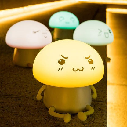 Silicone Touch LED Cartoon Pet Night Light Mushroom Lamp