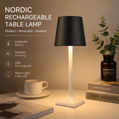 Nordic Rechargeable Table Lamp | Modern USB LED Light