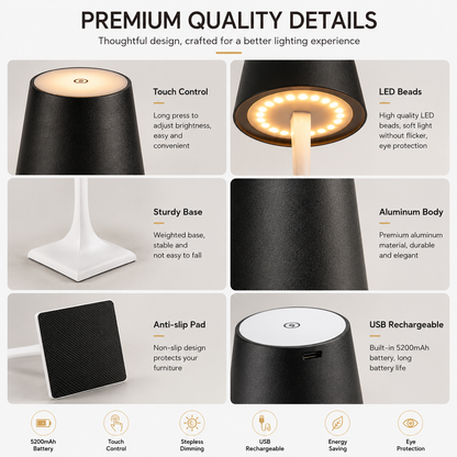 Nordic Rechargeable Table Lamp | Modern USB LED Light