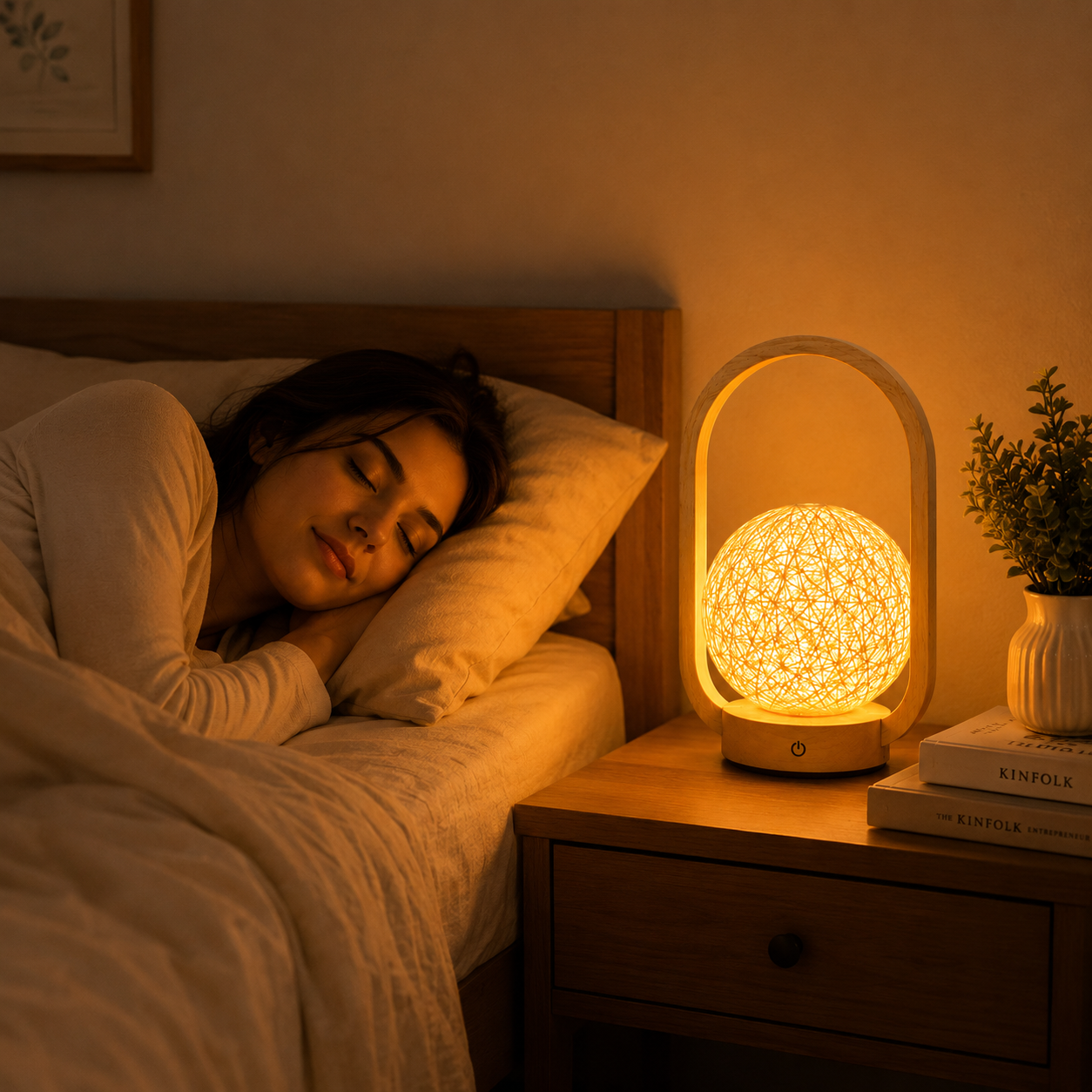 Nordic Rattan Glow Table Lamp