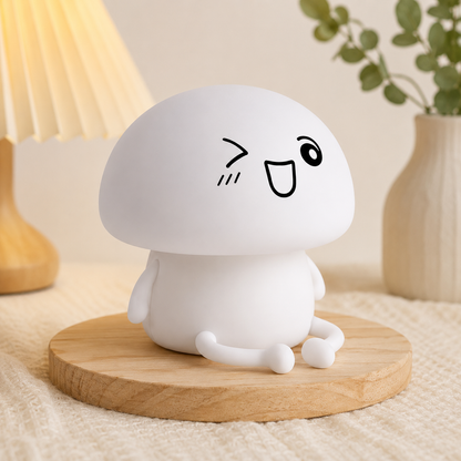 Silicone Touch LED Cartoon Pet Night Light Mushroom Lamp