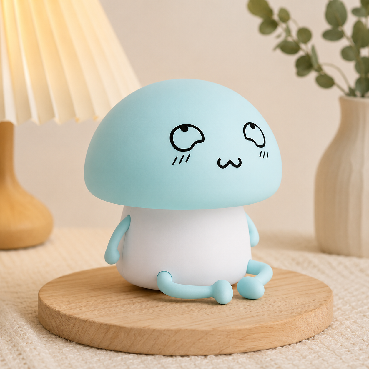Silicone Touch LED Cartoon Pet Night Light Mushroom Lamp