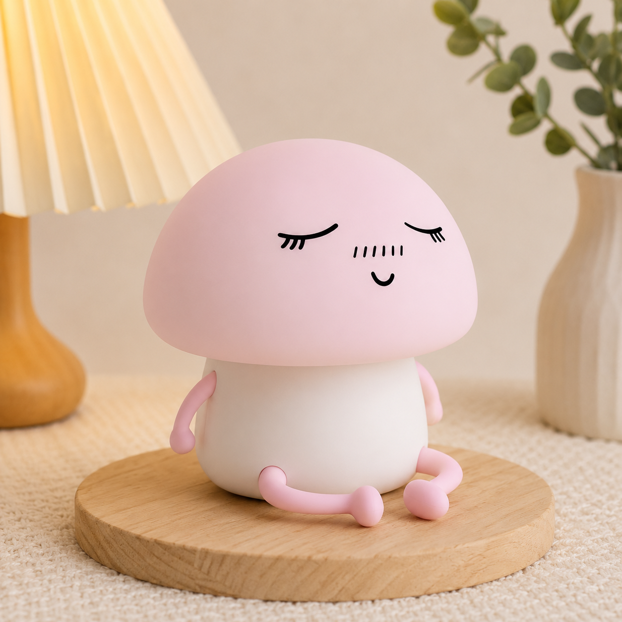 Silicone Touch LED Cartoon Pet Night Light Mushroom Lamp