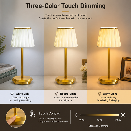 Minimalist Touch Table Lamp with 3 Light Modes