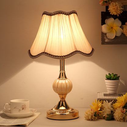Vintage European Glass Table Lamp