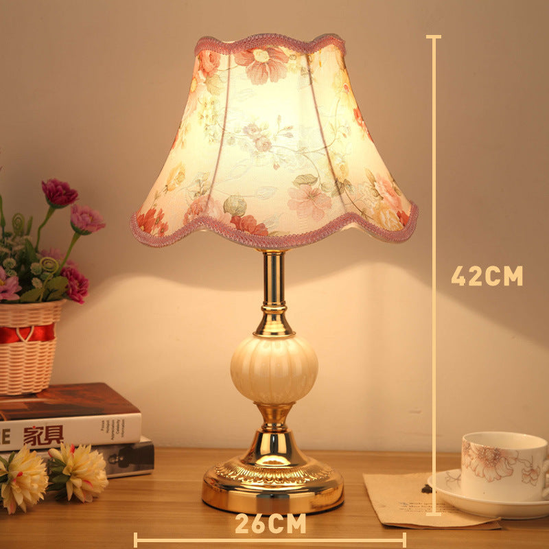 Vintage European Glass Table Lamp