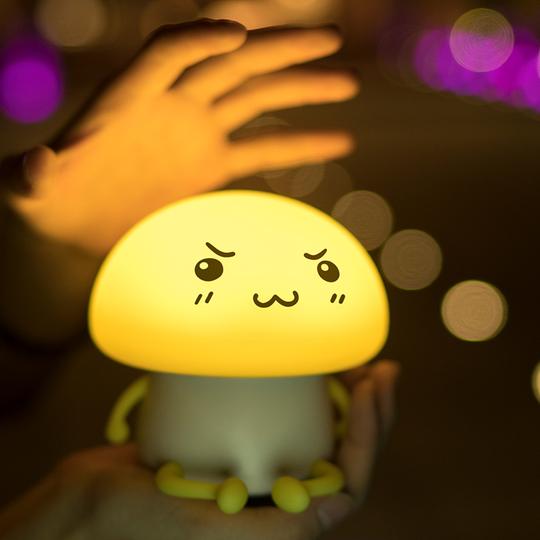 Silicone Touch LED Cartoon Pet Night Light Mushroom Lamp